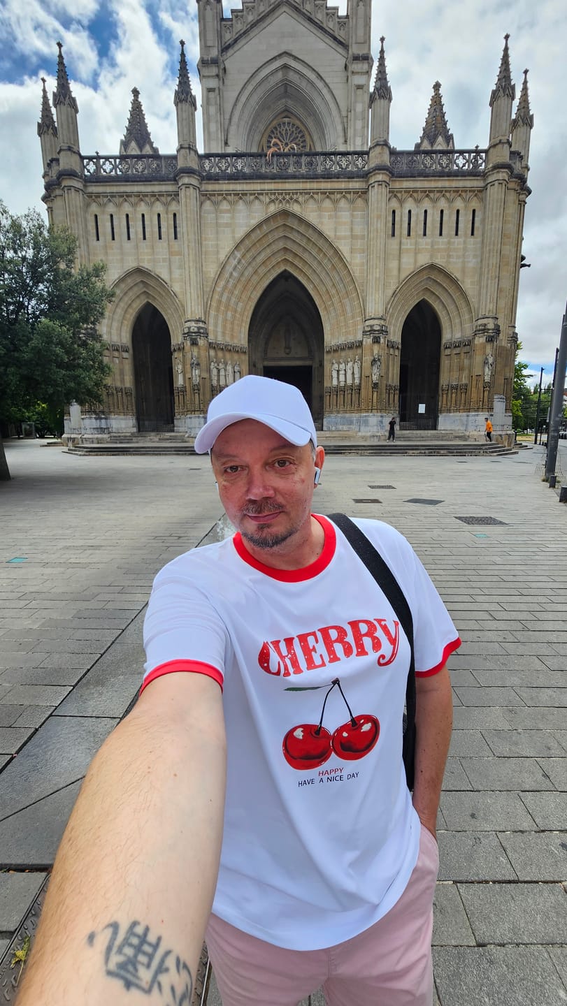 Customer photo review of Cherry Print Contrast Ringer T-Shirt