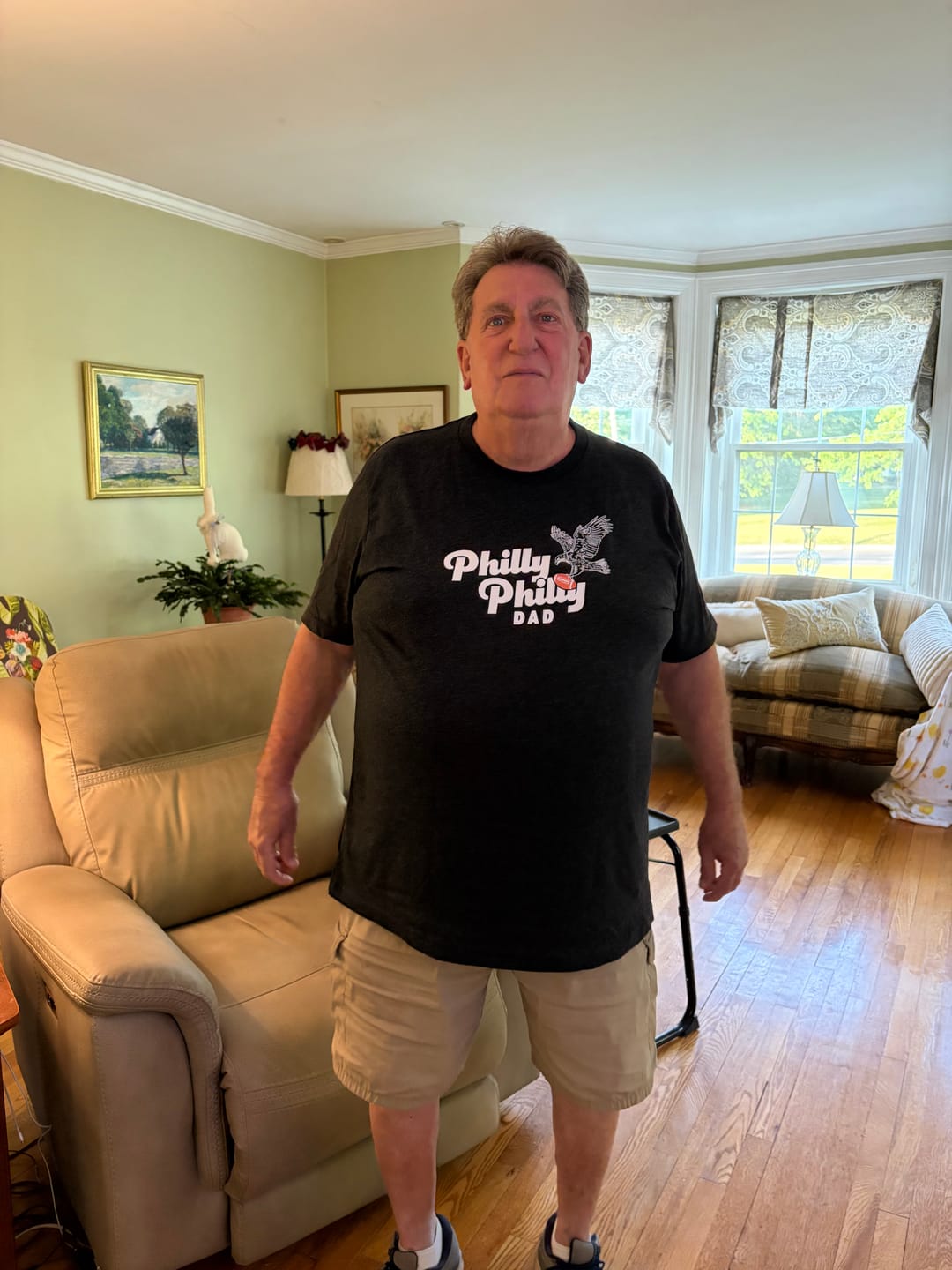 Customer photo review of Philly Philly Dad Tri-Blend T-Shirt