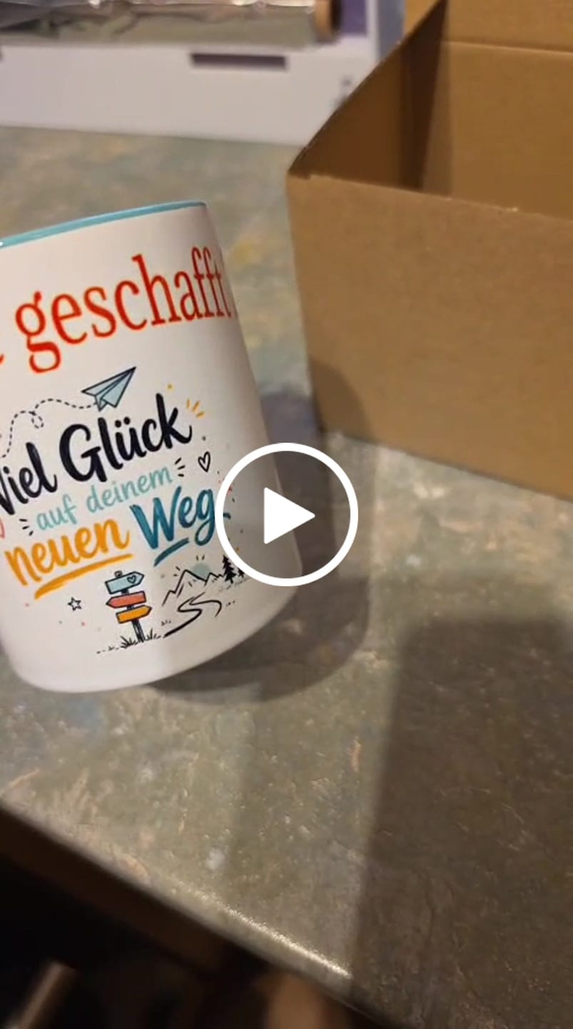 Customer video review of TassenExpress - Becher Keramik Tasse mit Logo bedruckt 325ml Firmenlogo