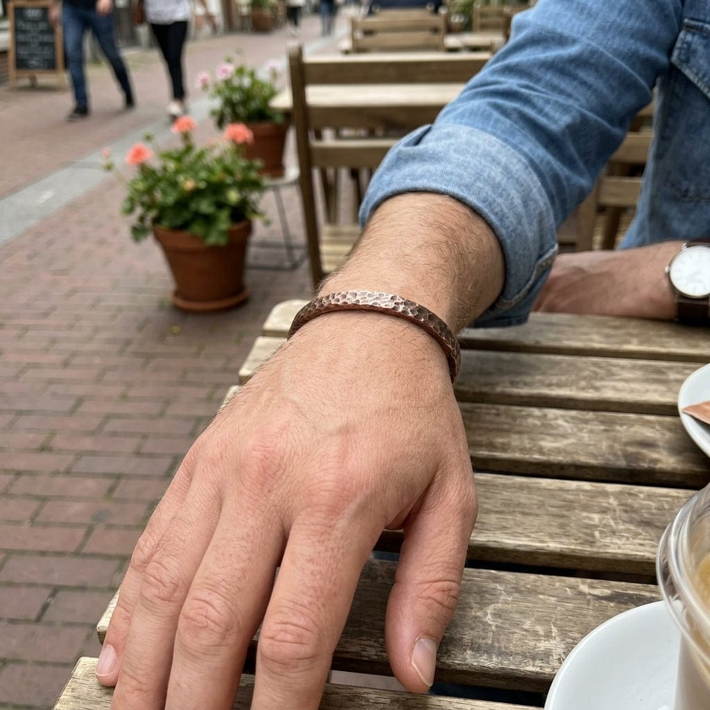 Customer photo review of Bracelet Vitalité en Cuivre martelé, Énergie et Ancrage