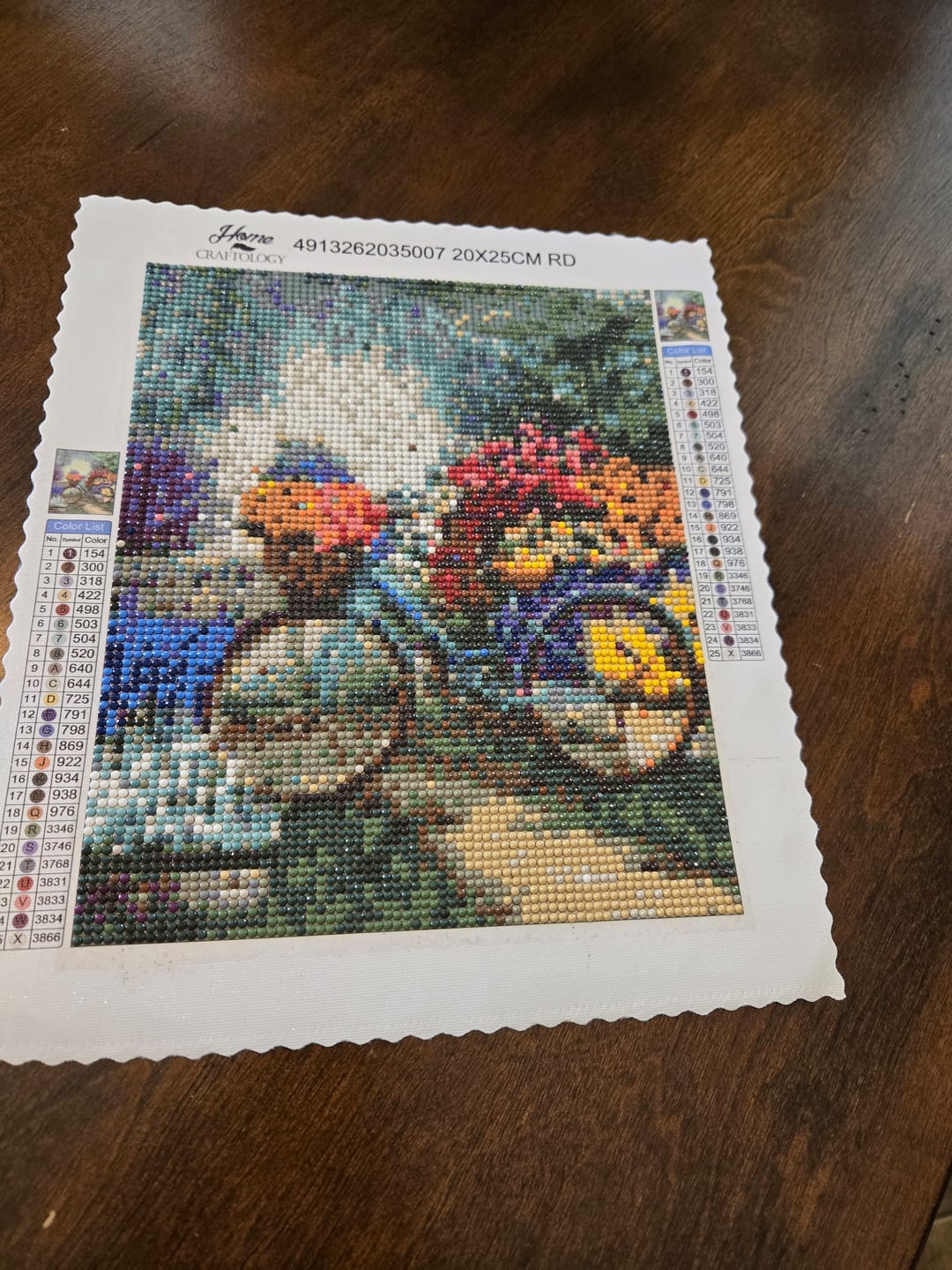 Customer photo review of Bicycle and Flowers - Exclusive Premium Diamond Painting Kit