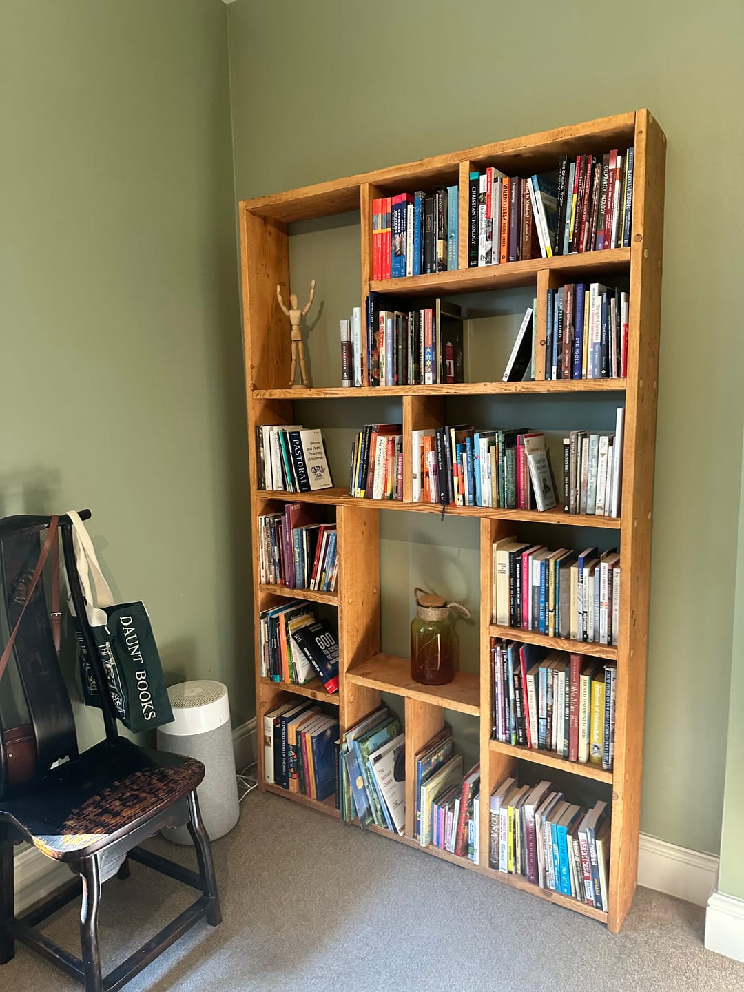 Customer photo review of Reclaimed Wood Bookcase Flat Pack | Self Assembly Scaffold Shelving Unit | The OG - Free delivery
