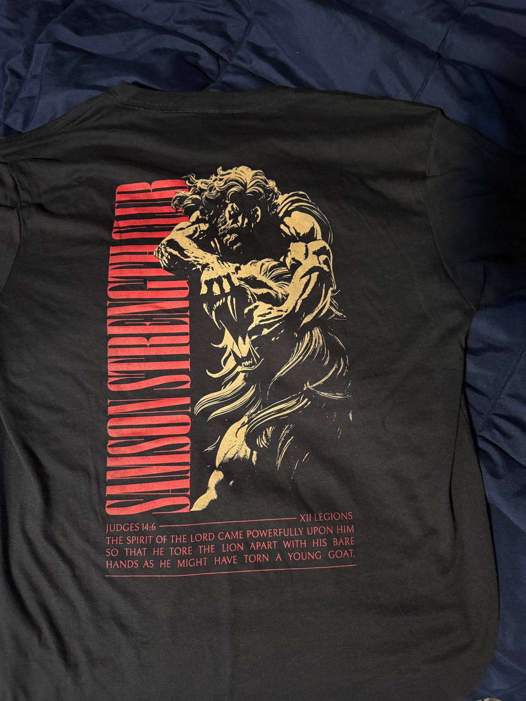 Customer photo review of SAMSON STRENGTH CLUB T-shirt