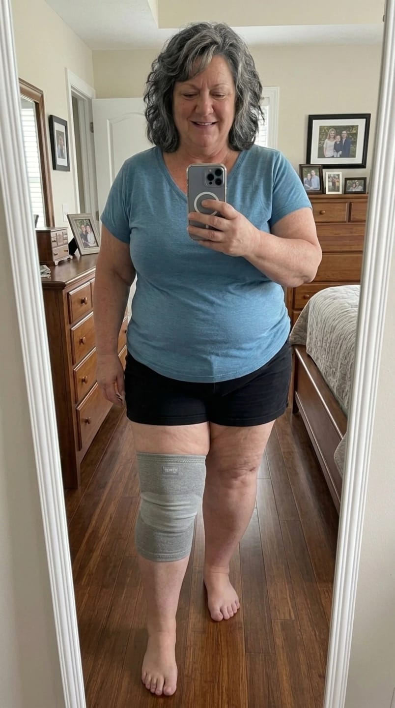 Customer photo review of PureCompress™ Natural Bamboo Knee Sleeve