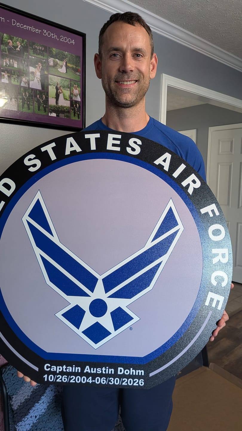 Customer photo review of VARSITY Collection- SINGLE Layer United States Air force Metal Wall Art