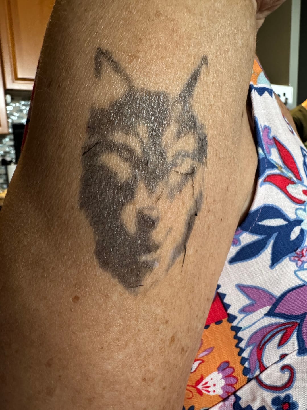 Customer photo review of Lone Wolf Tattoo - Semi Permanent