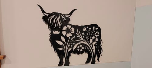 Customer photo review of Floral Highland Cow