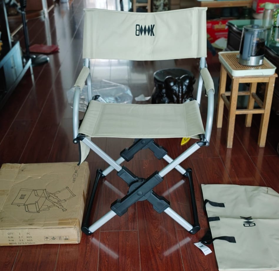 Customer photo review of Portable Aluminum Alloy Folding Camping Chair Director's Chair with Backrest for Camping, Fishing, RV & Outdoor Travel