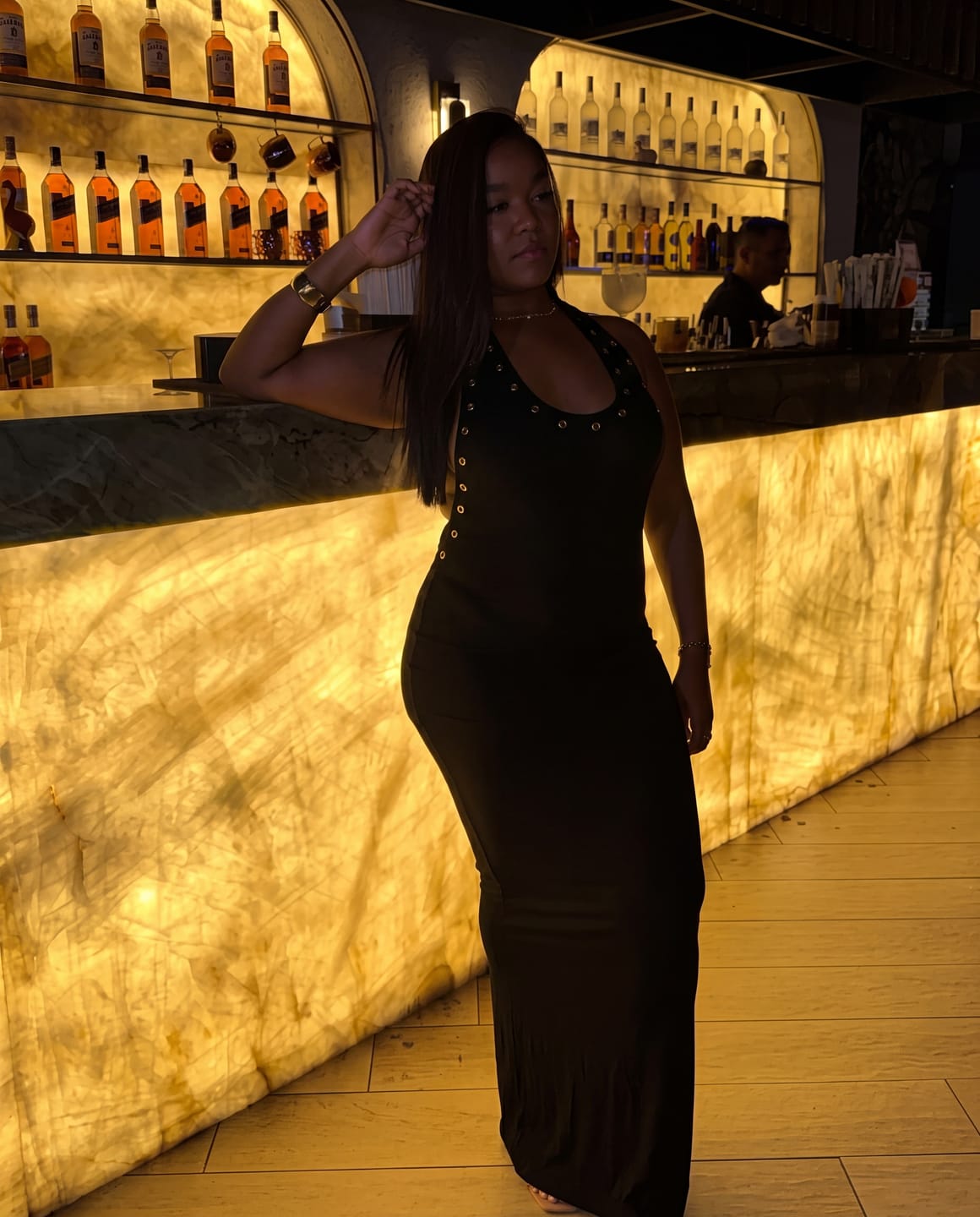 Customer photo review of Grommet Detail Backless Maxi