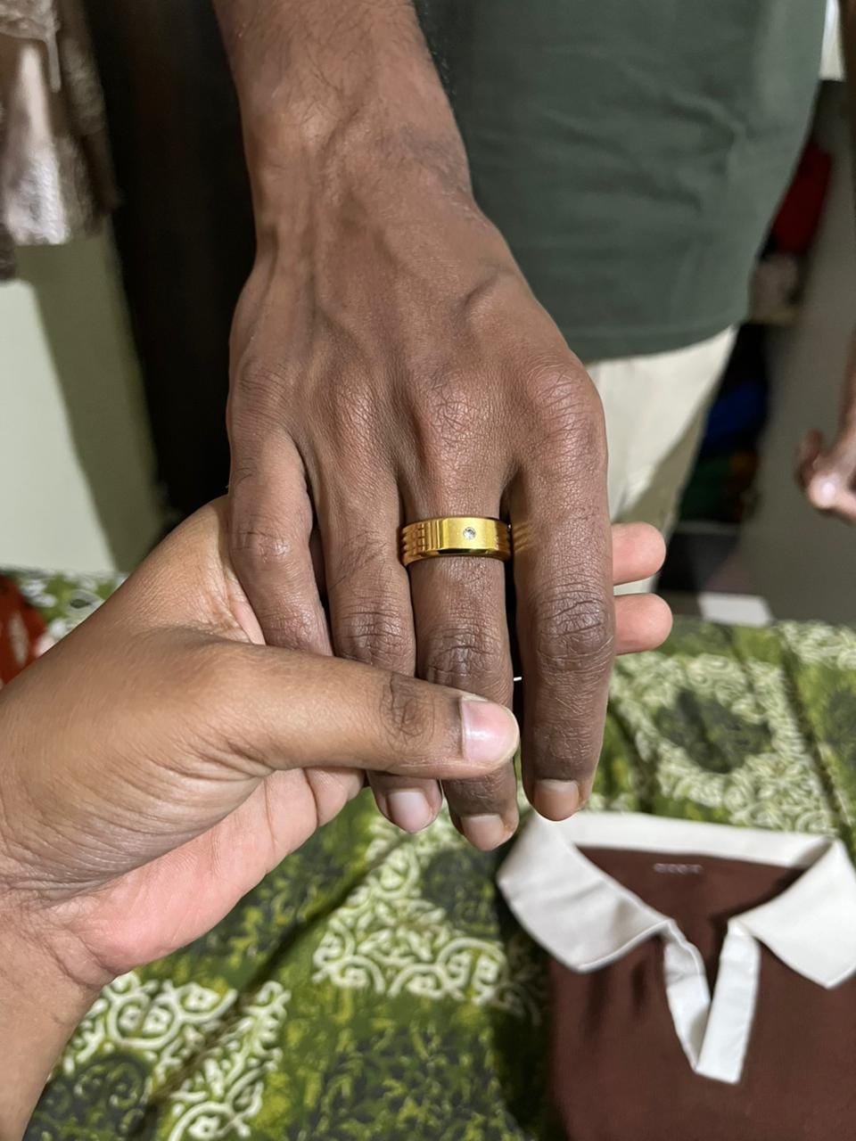 Customer photo review of Shiny Diamond Gold Ring