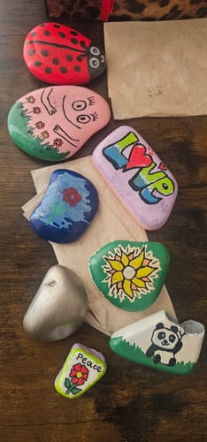 Customer photo review of Beschilder, verstop, volg | Mini Starterpakket + App | Happy Stones Maken in 20 minuten.