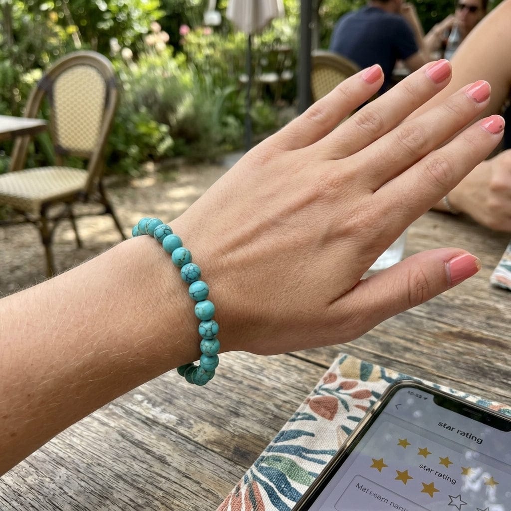 Customer photo review of Bracelet Turquoise naturelle, Protection et Sérénité