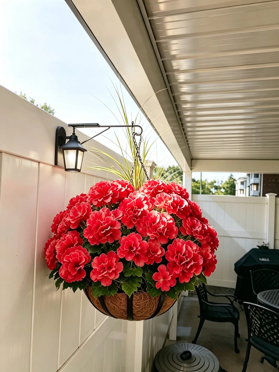 Customer photo review of 🔥Last Day 50% OFF🔥Outdoor UV Resistant Artificial Geranium Flowers with free led lights☀️UV resistant, Waterproof，Windproof🌪️