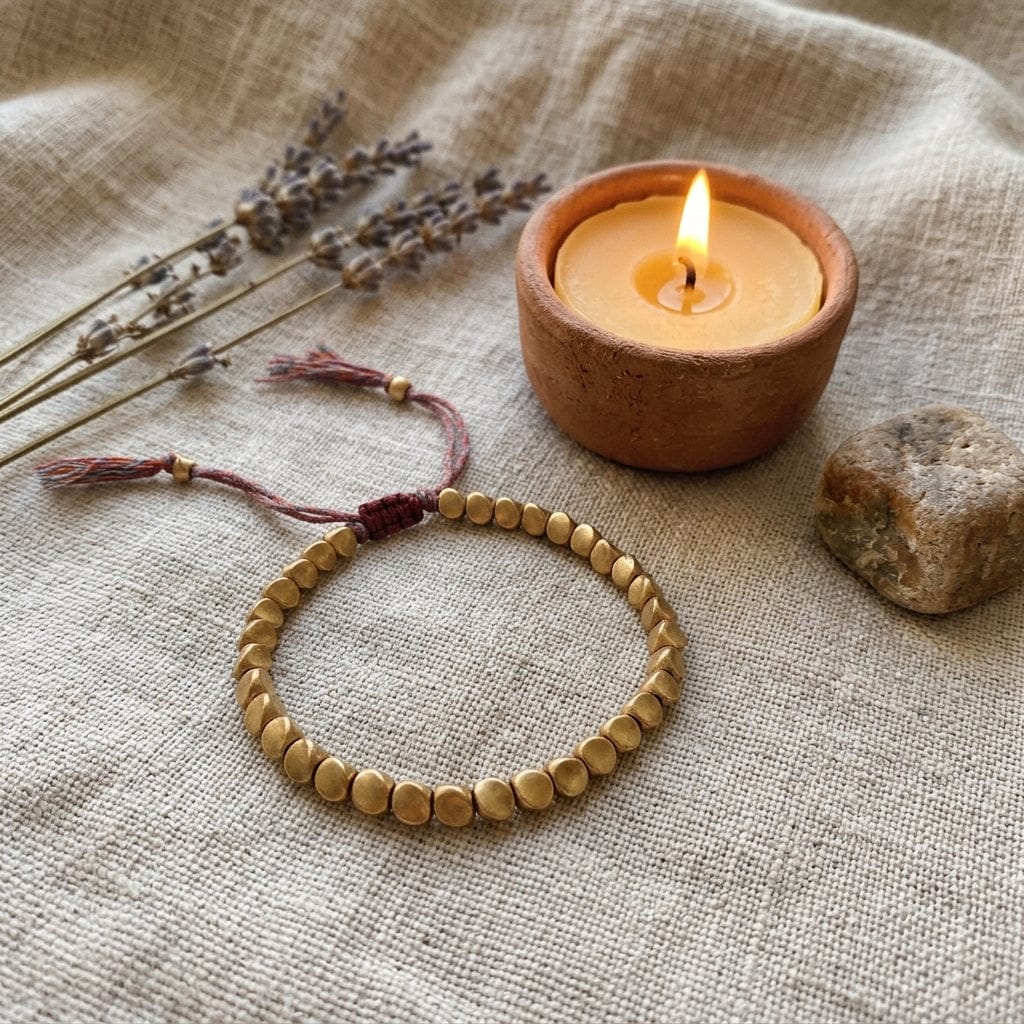 Customer photo review of Bracelet tibétain en perles de cuivre