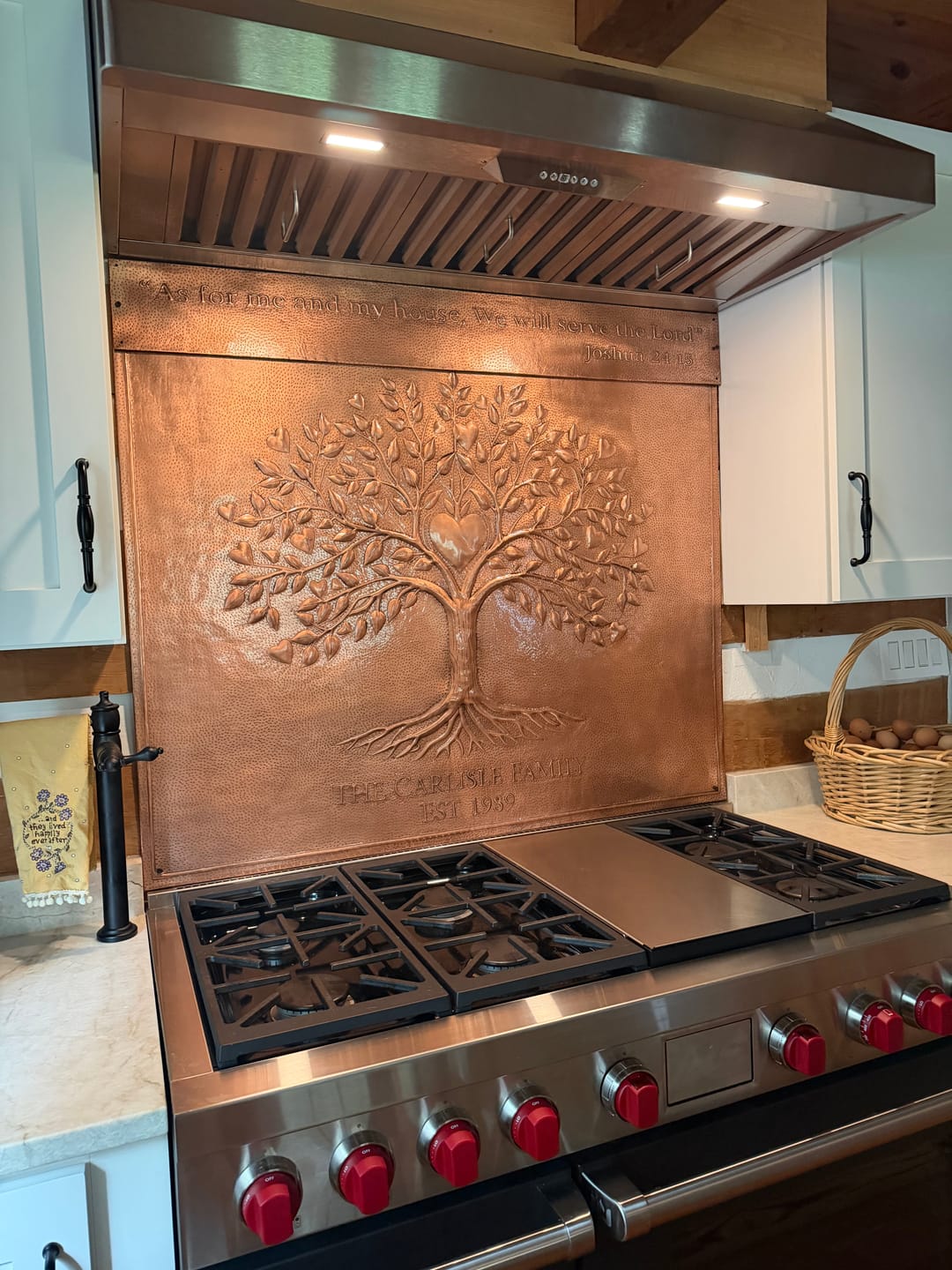 Customer photo review of Custom Copper Kitchen Backsplash – Handmade to Your Size & Design
