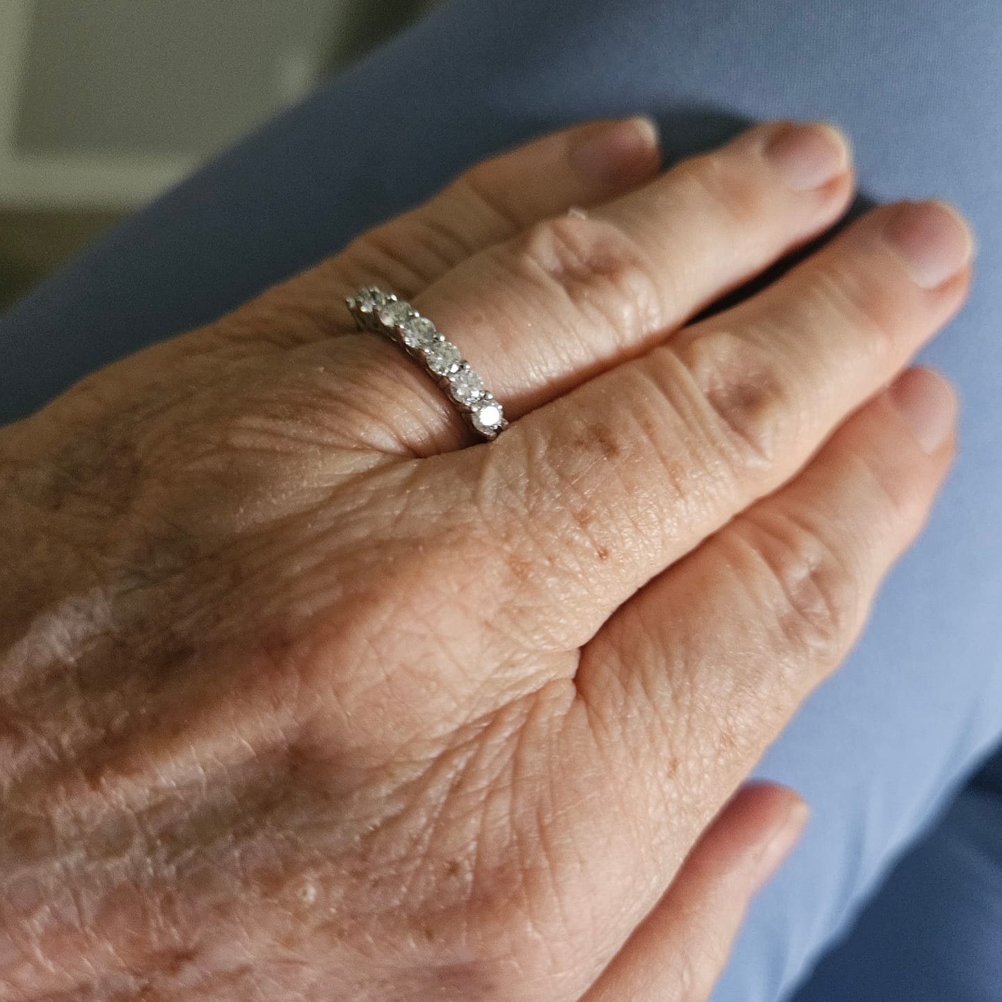 Customer photo review of 3mm Moissanite Half Eternity Ring