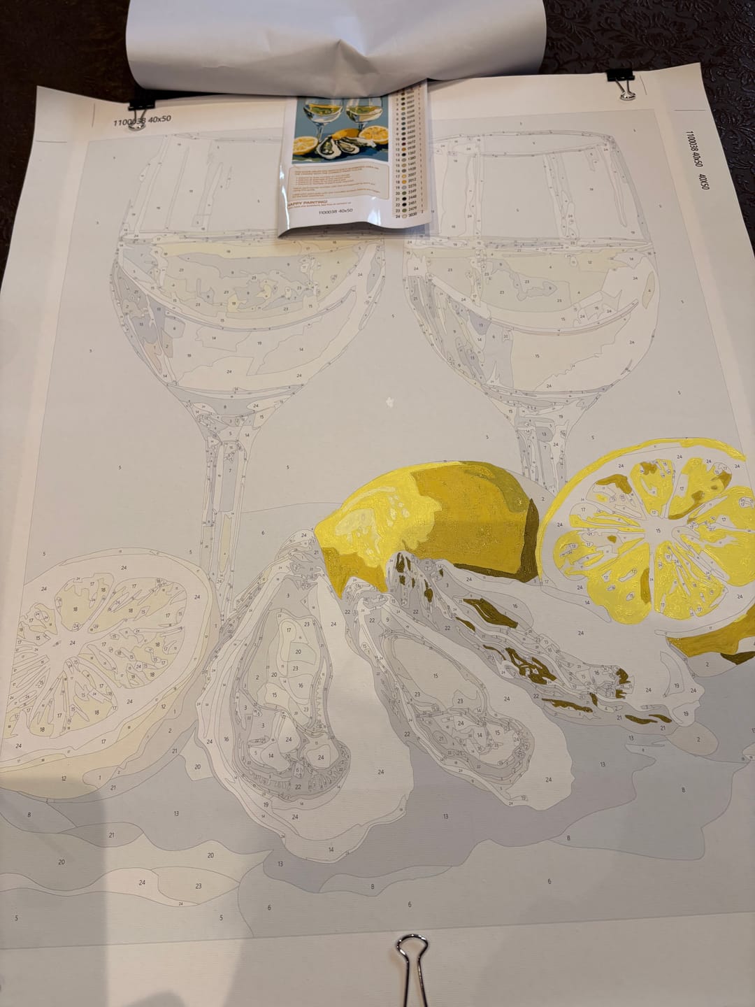 Customer photo review of Oysters and Champagne | Paint by Numbers