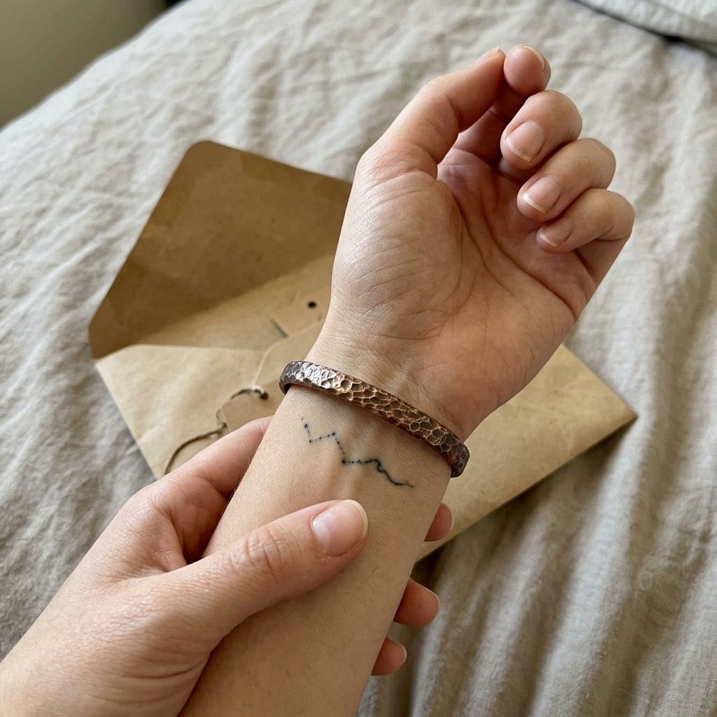 Customer photo review of Bracelet Vitalité en Cuivre martelé, Énergie et Ancrage