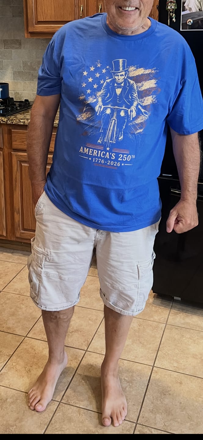 Customer photo review of America's 250th Lincoln Ride T-Shirt