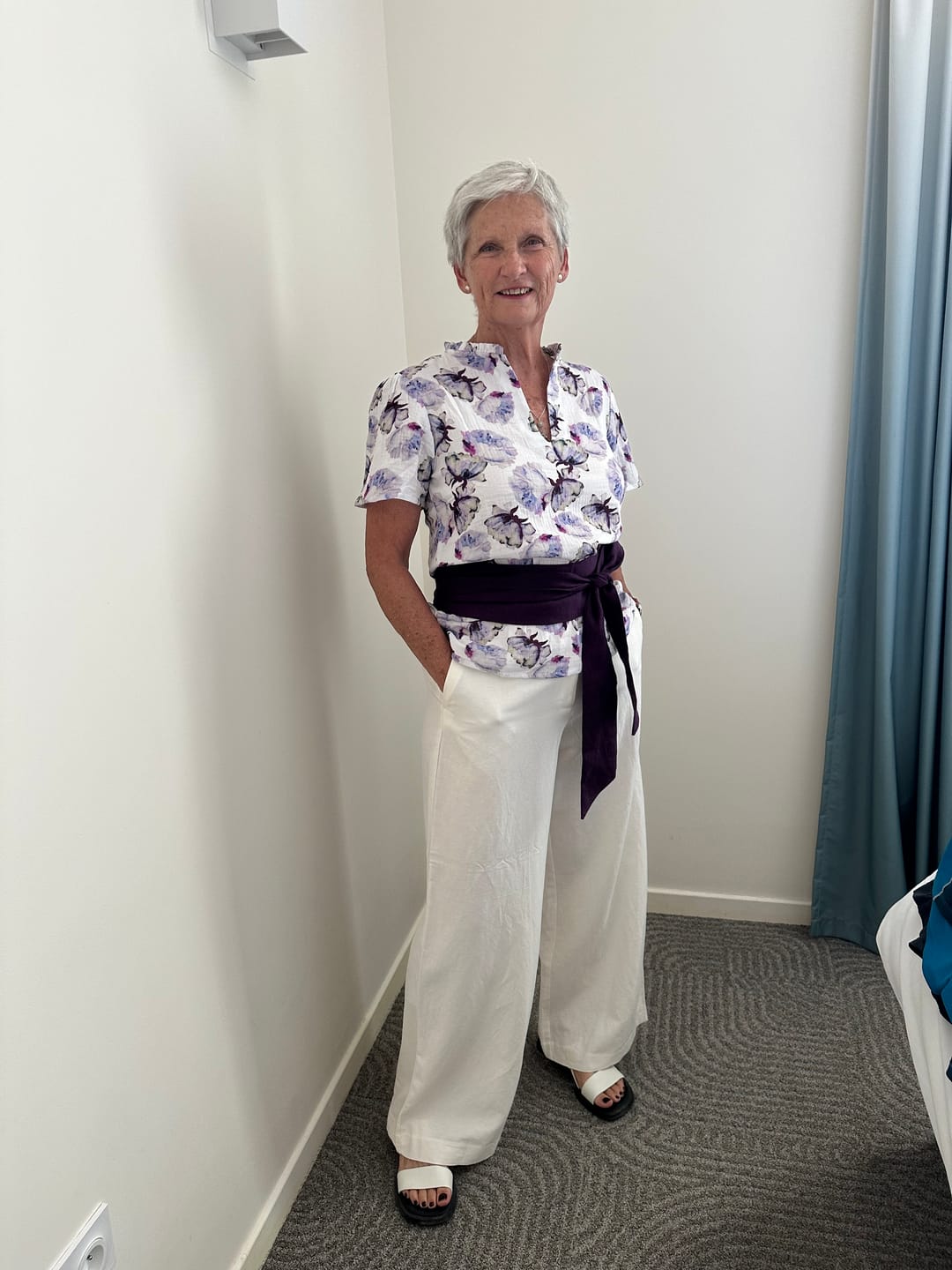 Customer photo review of Blouse Ernestine double gaze de coton aquarelle chardon