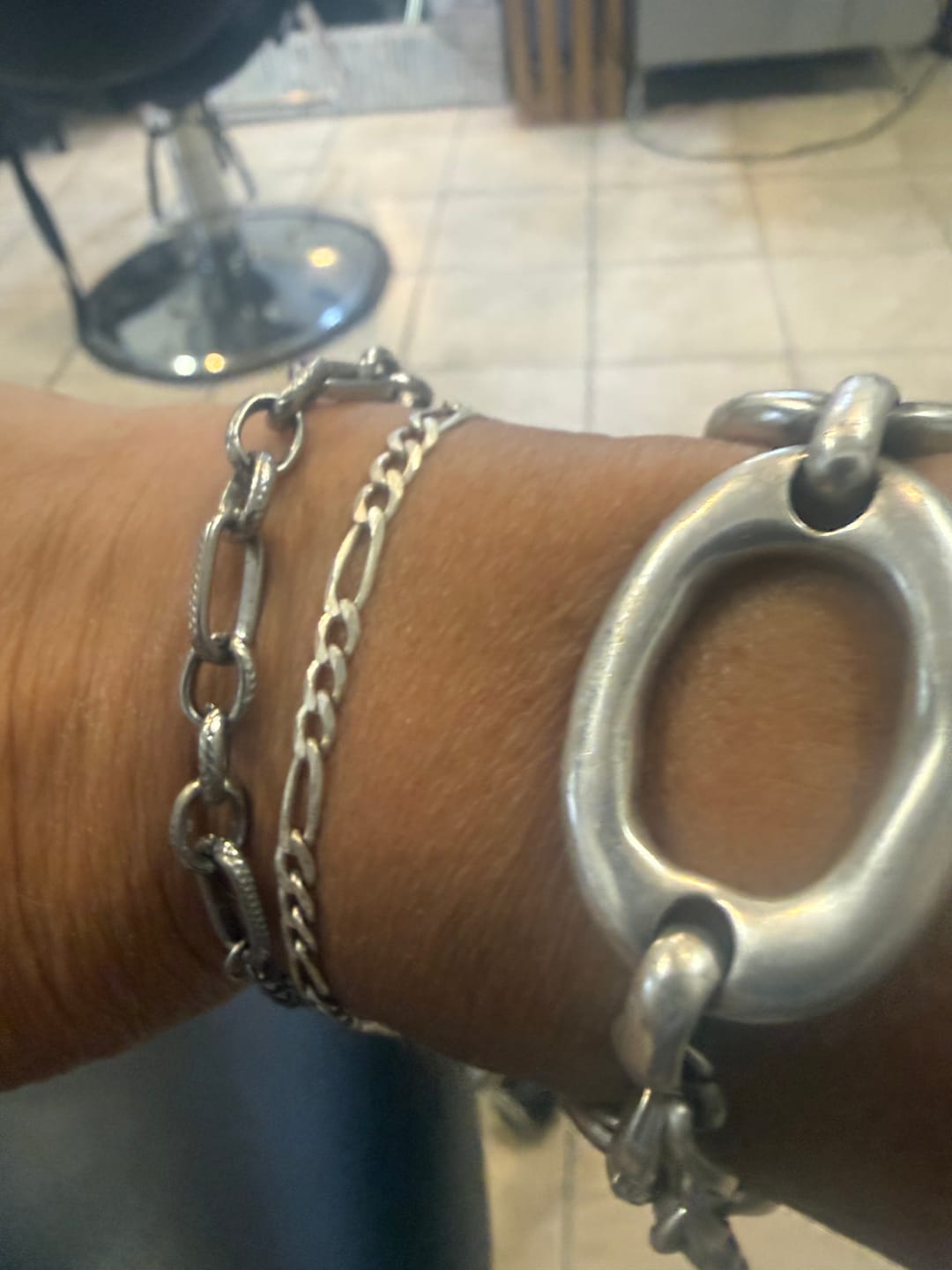 Customer photo review of Miriam Chunky Silver Bracelet
