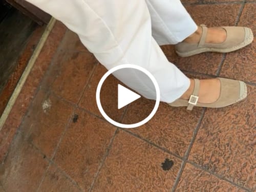 Reseña con vídeo de un cliente sobre Alpargata Susana Marrón
