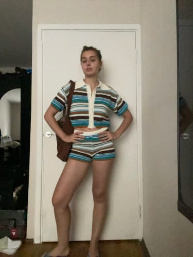 Customer photo review of Iris Crochet Crop Sweater Shorts Set