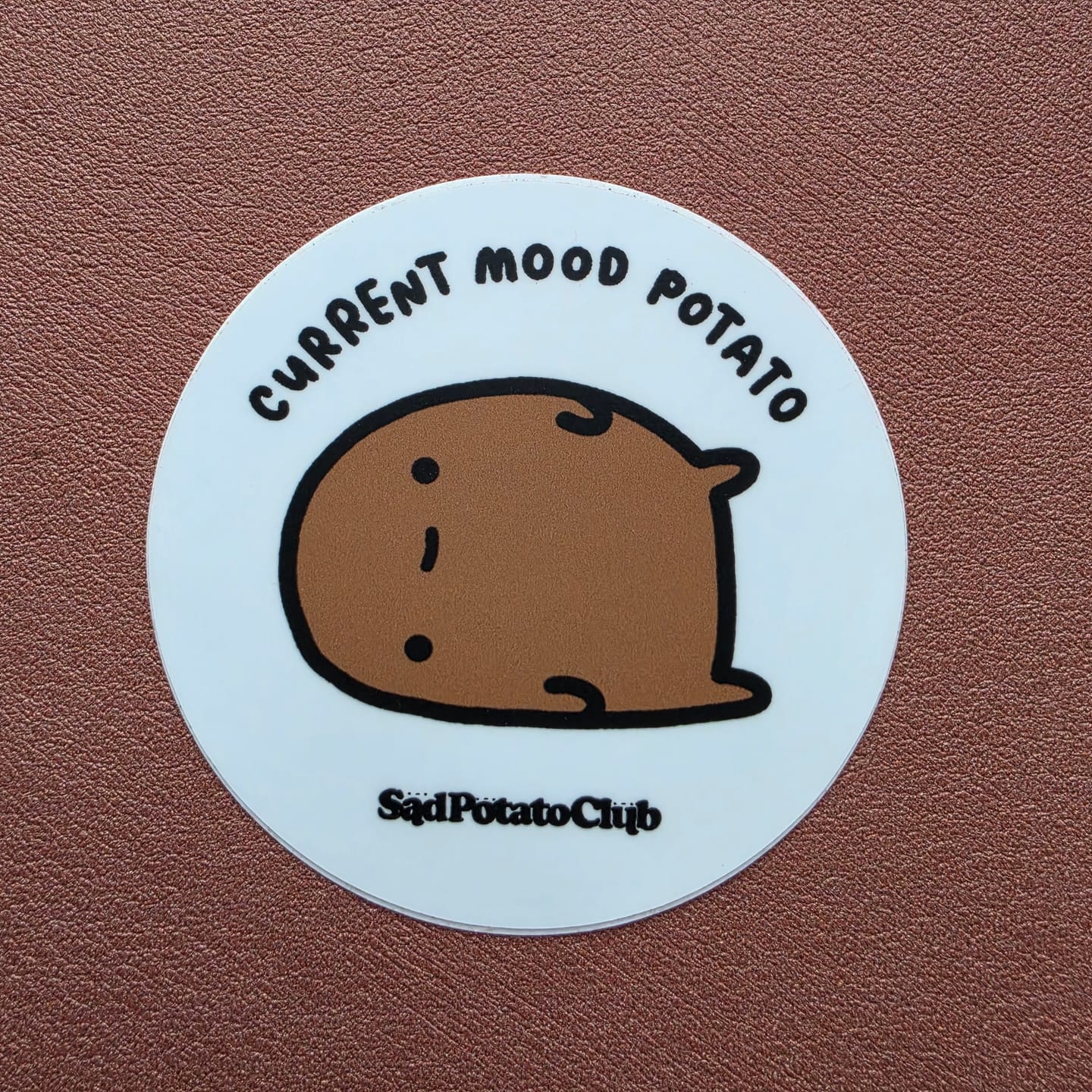 Customer photo review of Sad Potato Current Mood Die Cut Sticker