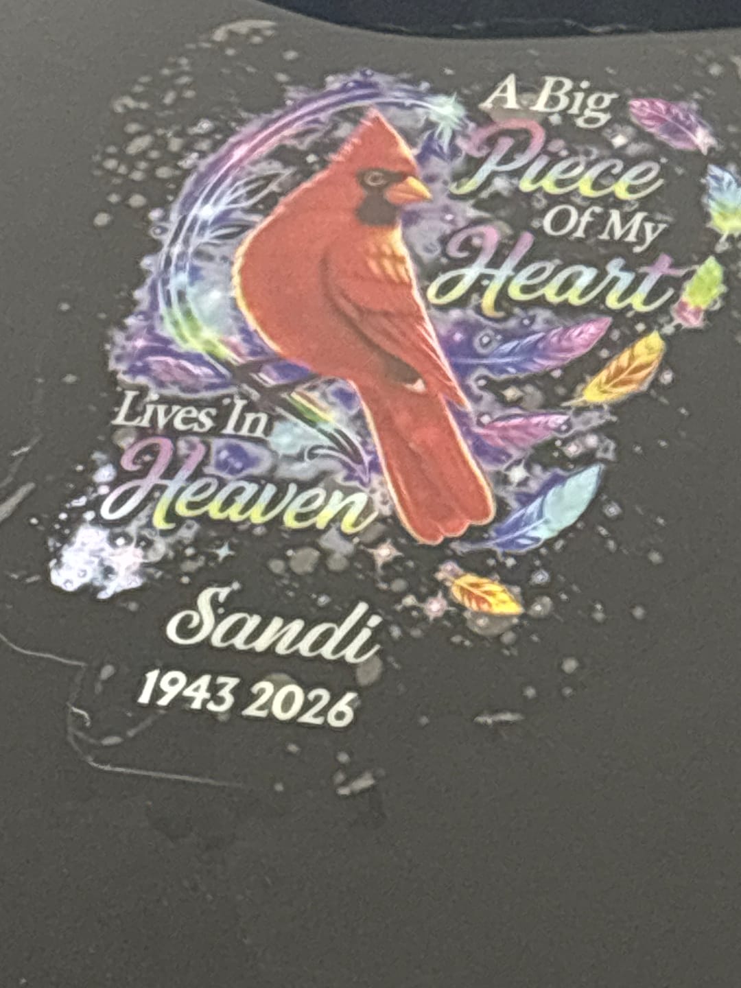 Customer photo review of Big Piece Of My Heart Lives In Heaven - Personalized Butterfly Decal