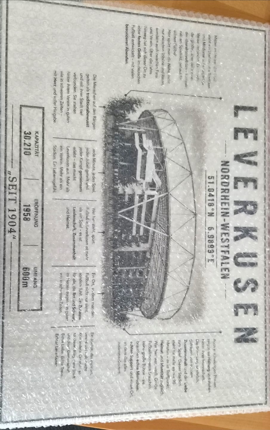 Customer photo review of Leverkusen Stadion Leinwand