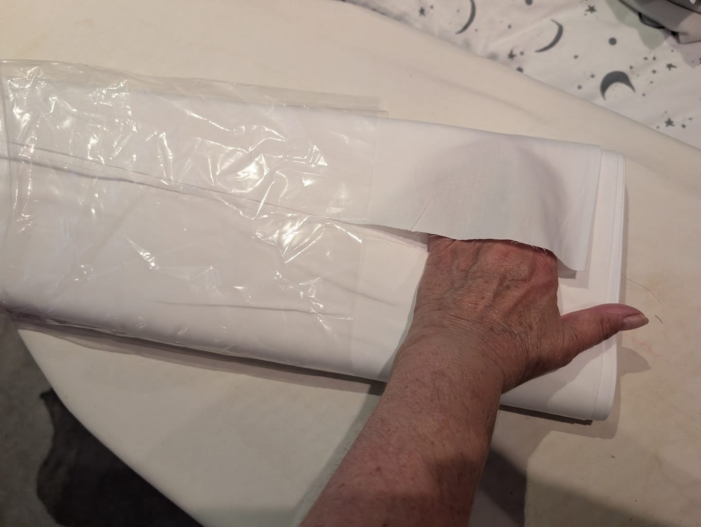 Customer photo review of White Mercerised 100% Cotton Fabric