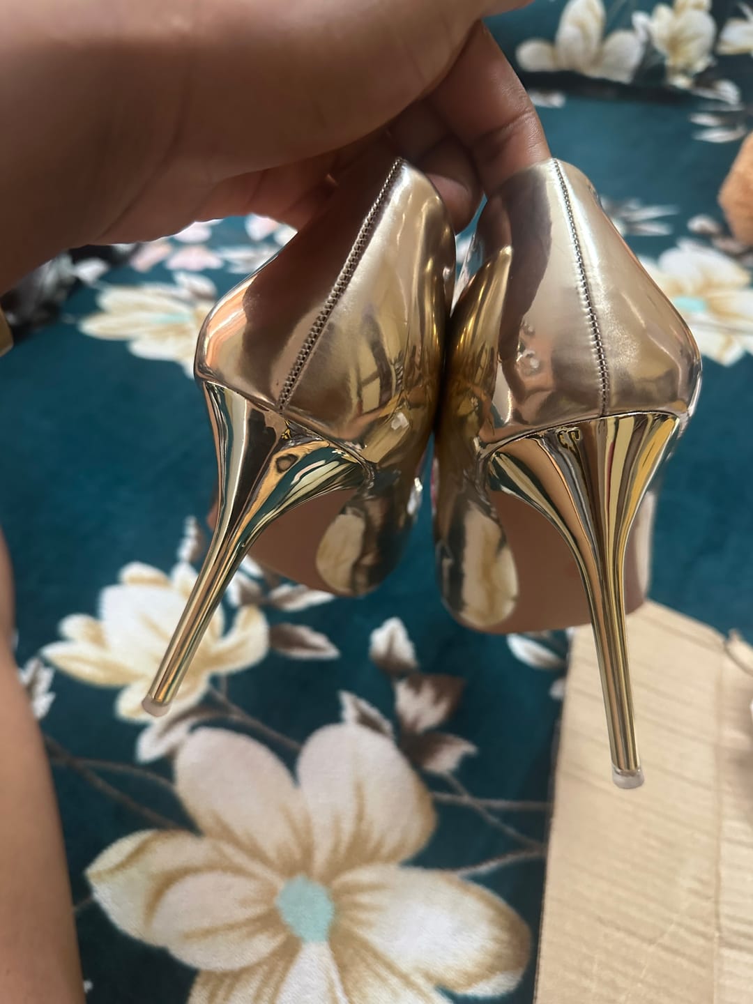 Customer photo review of Zoey Glossy High Heel Pumps