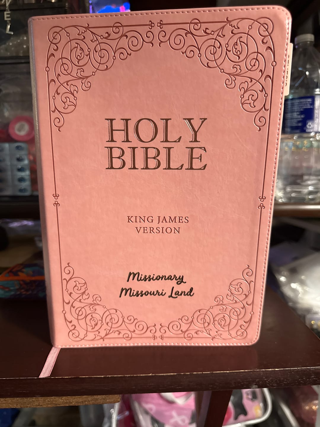 Customer photo review of Pink KJV Bible with Engraving and Tab Options