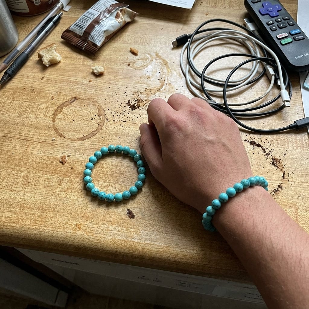 Customer photo review of Bracelet Turquoise naturelle, Protection et Sérénité