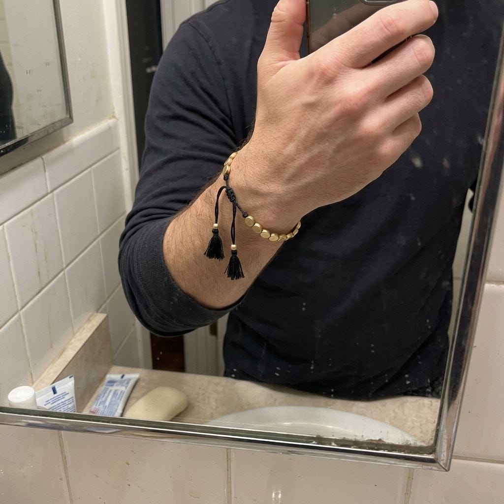 Customer photo review of Bracelet tibétain cuivre et cordon noir, Ancrage et Sérénité