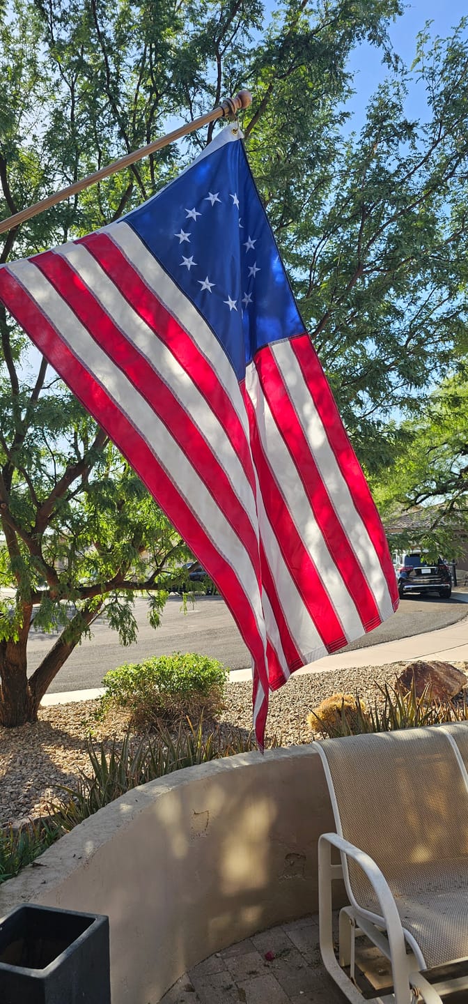 Customer photo review of 3' x 5' Betsy Ross Flag Set