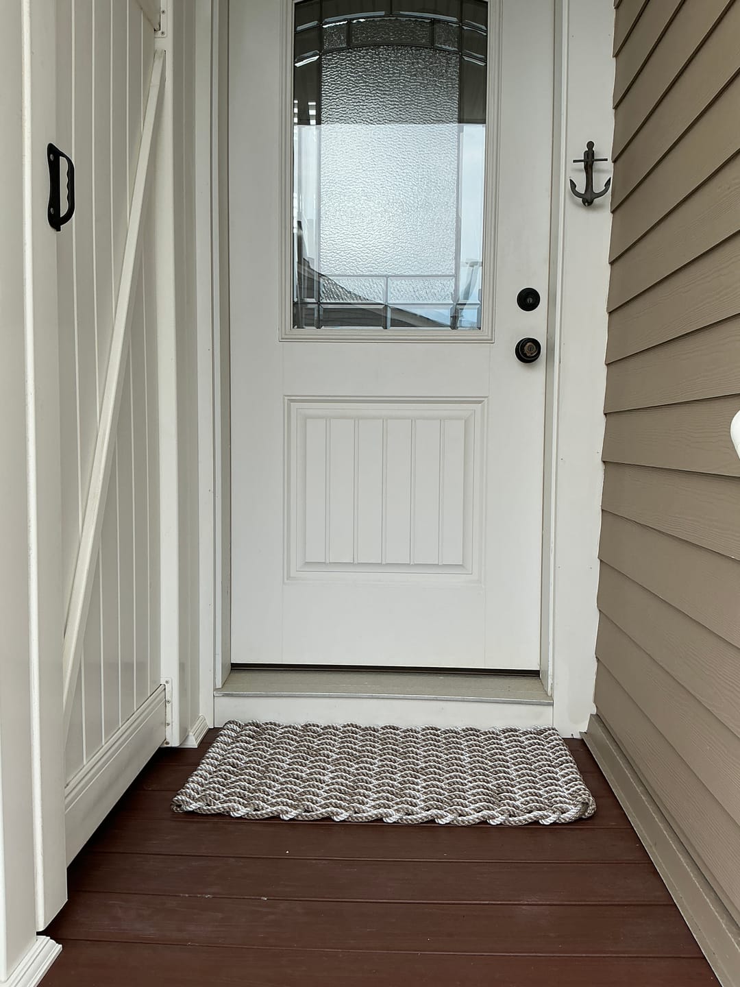 Customer photo review of Fog Gray + Sand Doormat