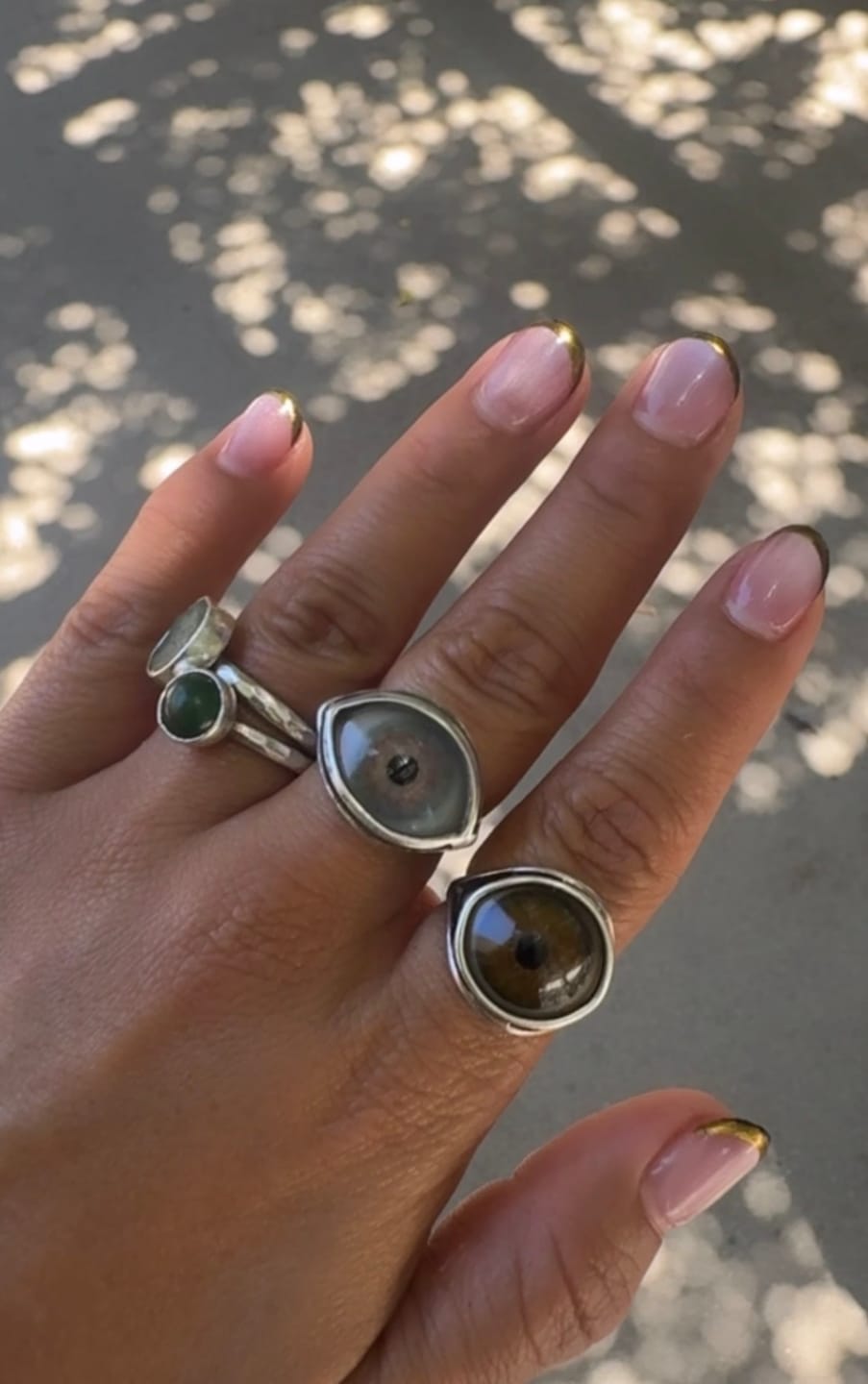 Customer photo review of ORACLE Hand Painted Eye Ring - sz 5.5