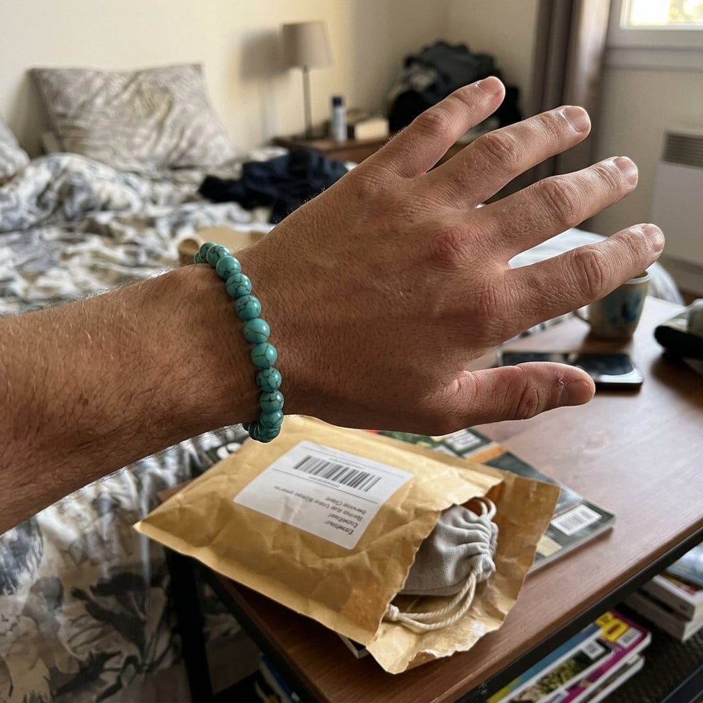 Customer photo review of Bracelet Turquoise naturelle, Protection et Sérénité