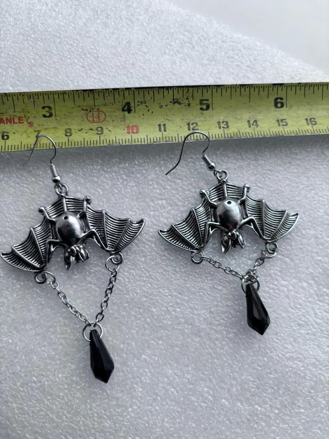 Customer photo review of Bat Steampunk earrings