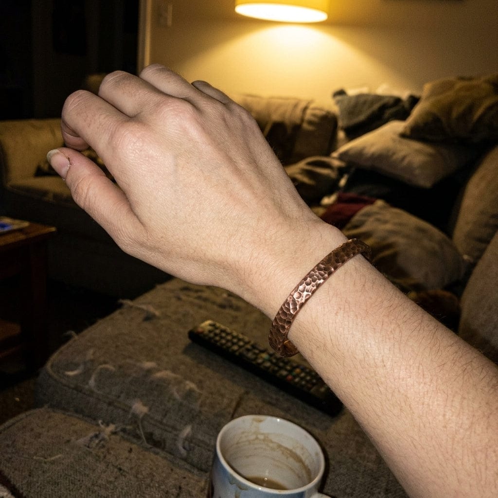 Customer photo review of Bracelet Vitalité en Cuivre martelé, Énergie et Ancrage