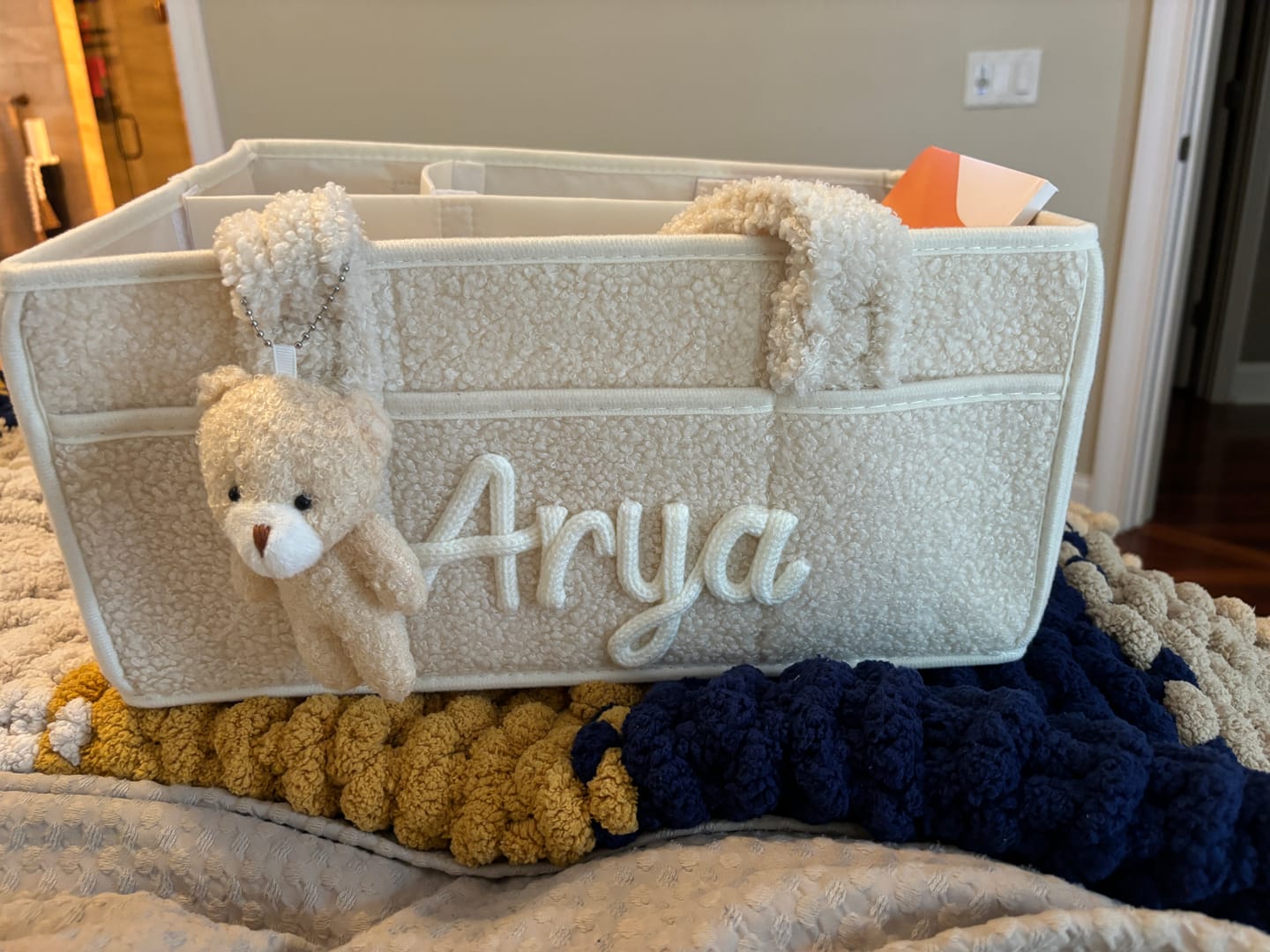 Customer photo review of K&C - Personalized Baby Storage Basket