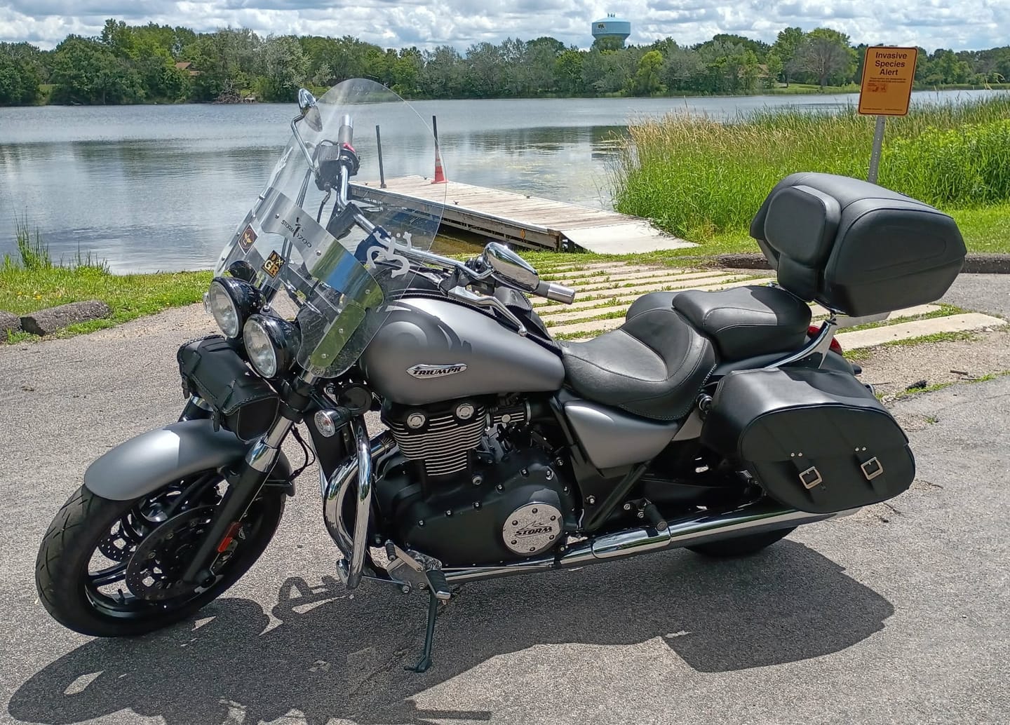 Customer photo review of 42L - Challenger XL Leather Wrapped Hard Motorcycle Trunk