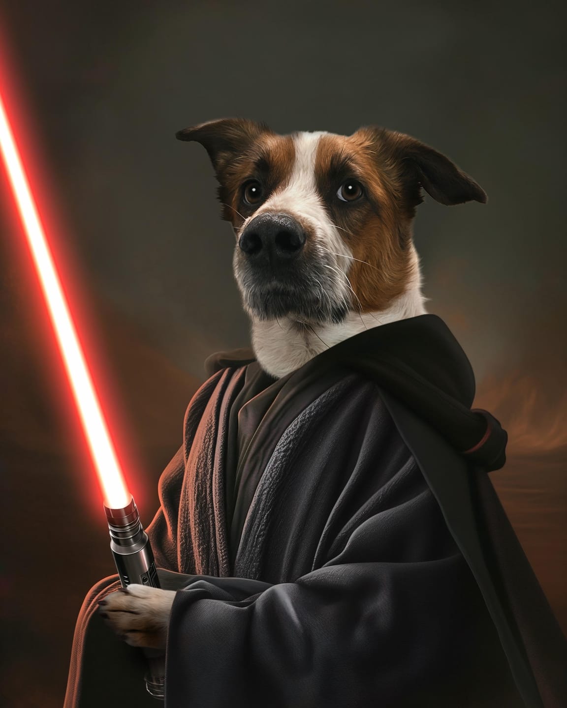 Customer photo review of Custom Space Warrior Pet Portrait Canvas