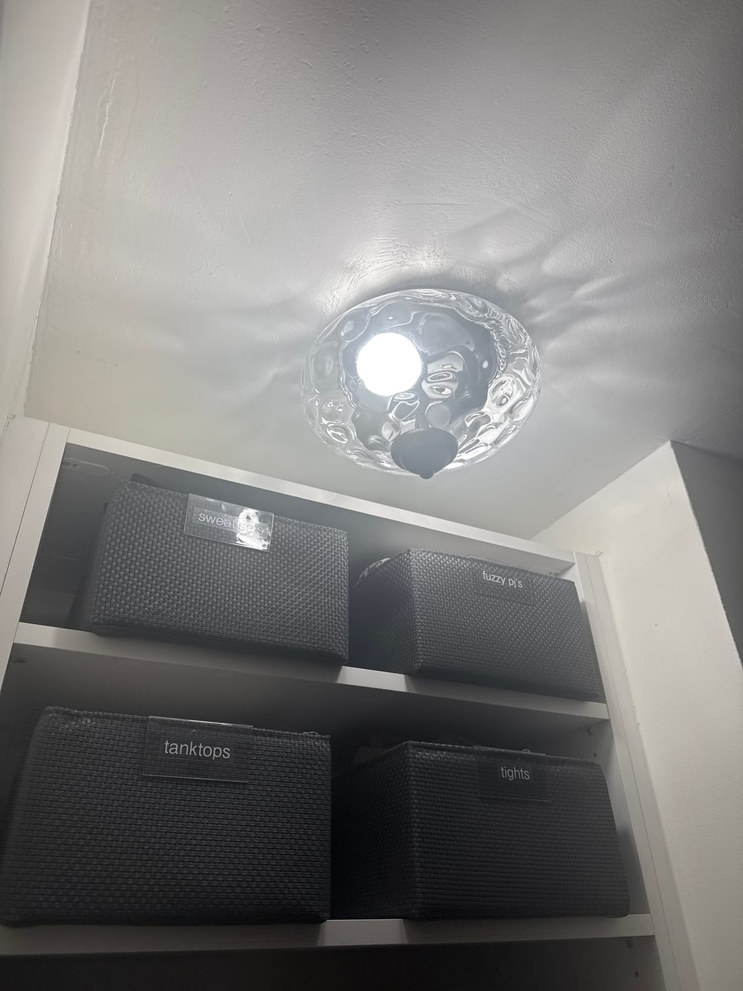Customer photo review of 2-light Hammered Glass Flush Mount Ceiling Light