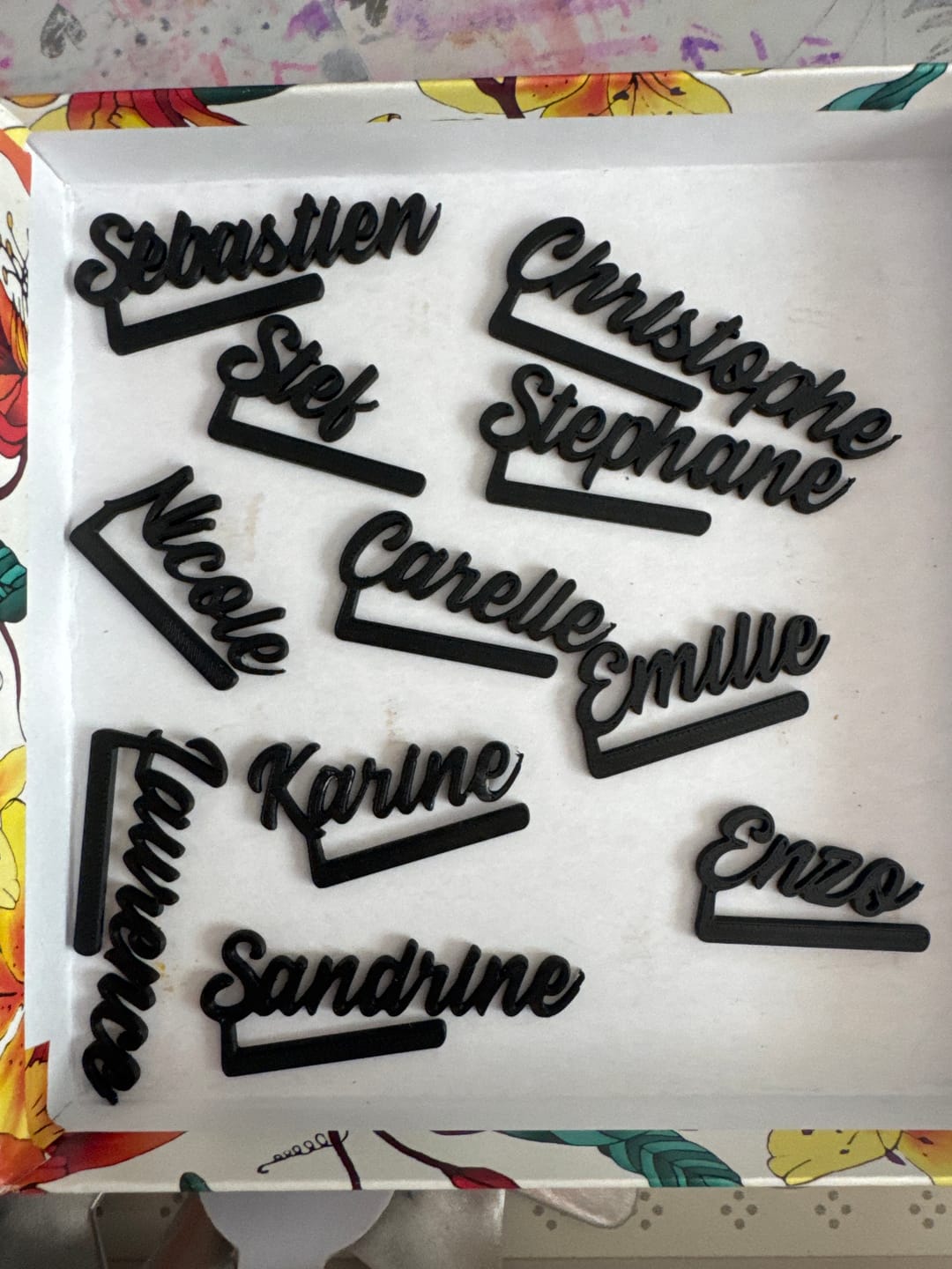 Customer photo review of Marque-verres Prénoms personnalisables - Originel