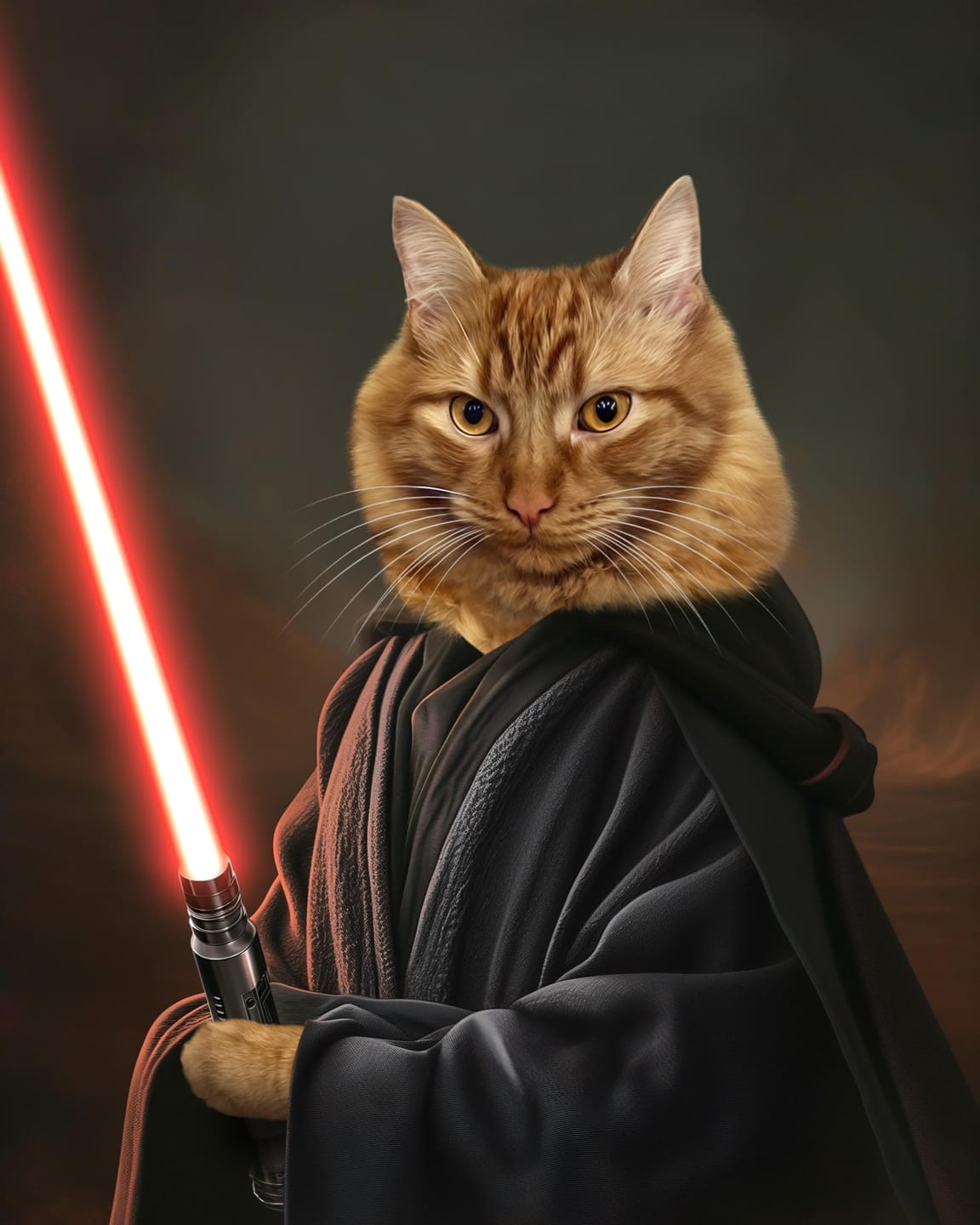Customer photo review of Custom Space Warrior Pet Portrait Canvas