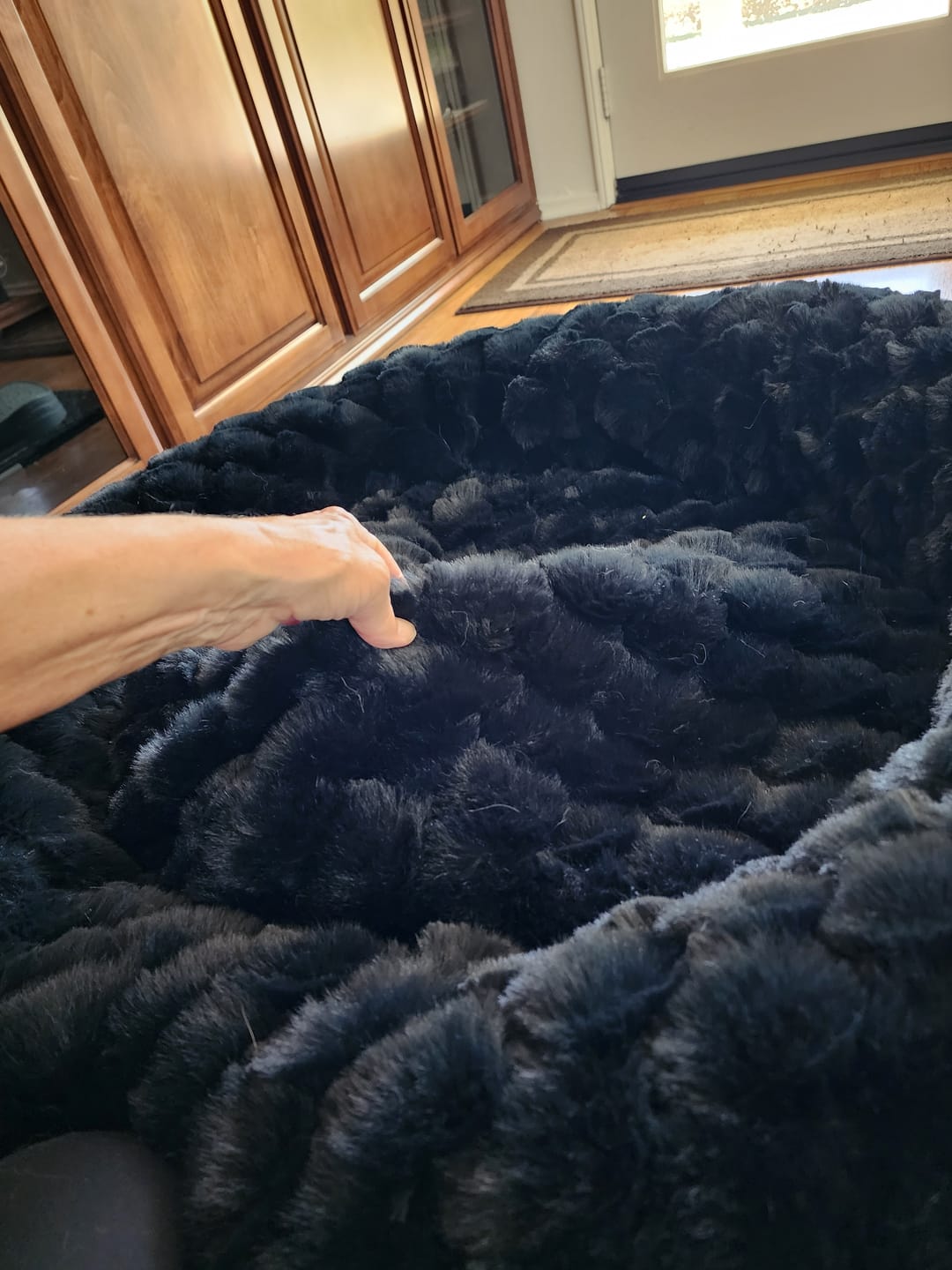 Customer photo review of Black Crinkle Pet Bed COVER ONLY