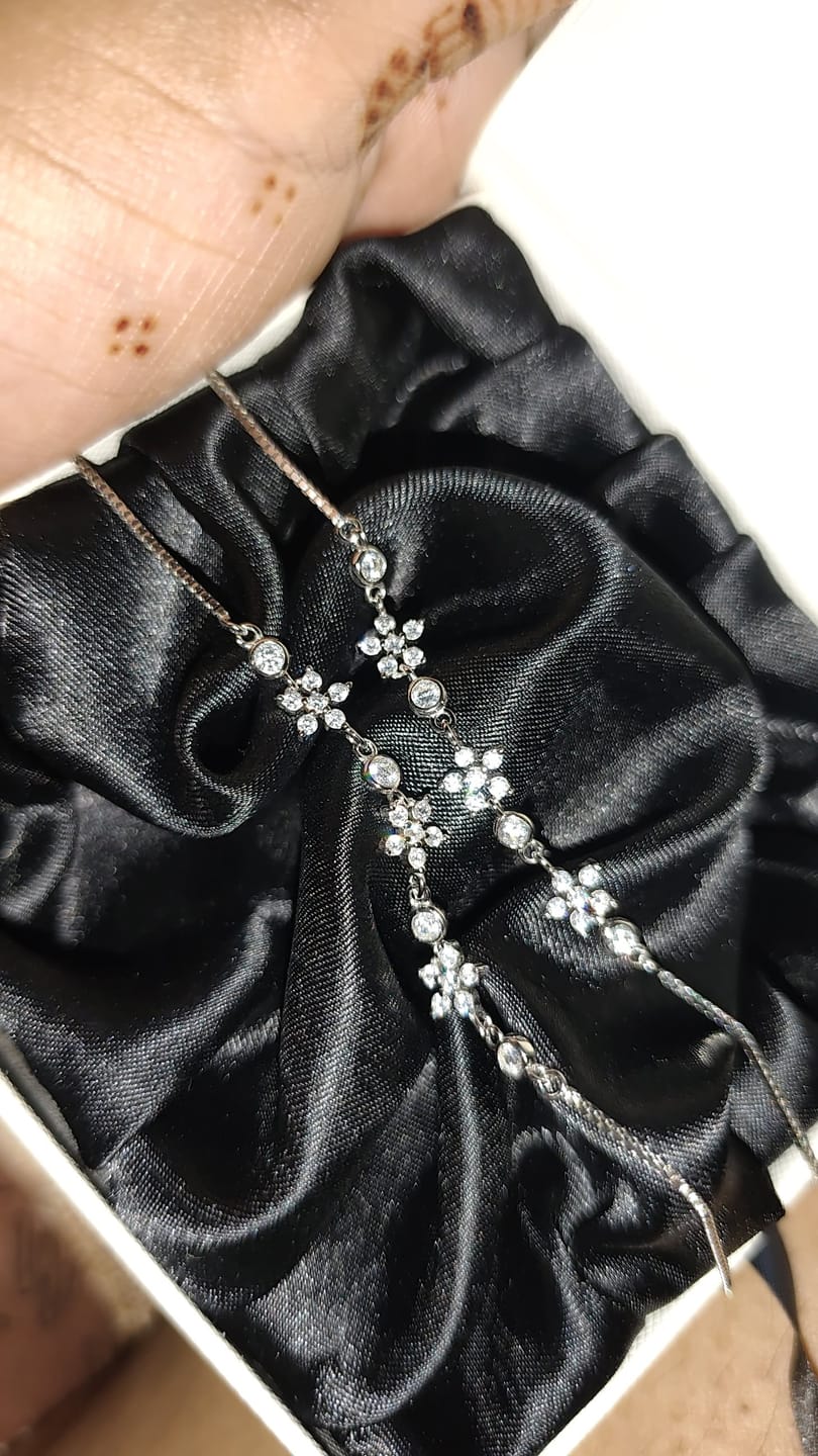 Customer photo review of Sleek Celestial Star Silver Payal for Women