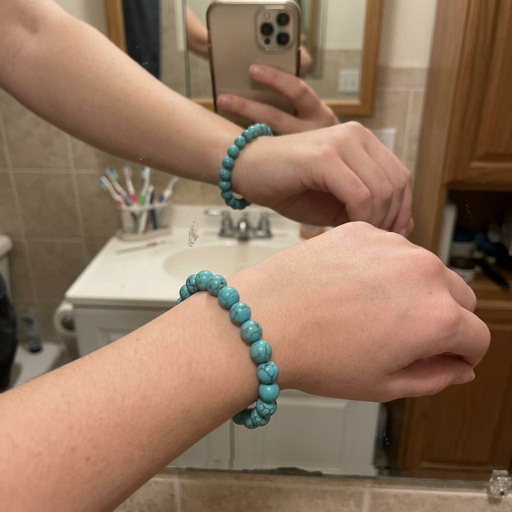 Customer photo review of Bracelet Turquoise naturelle, Protection et Sérénité